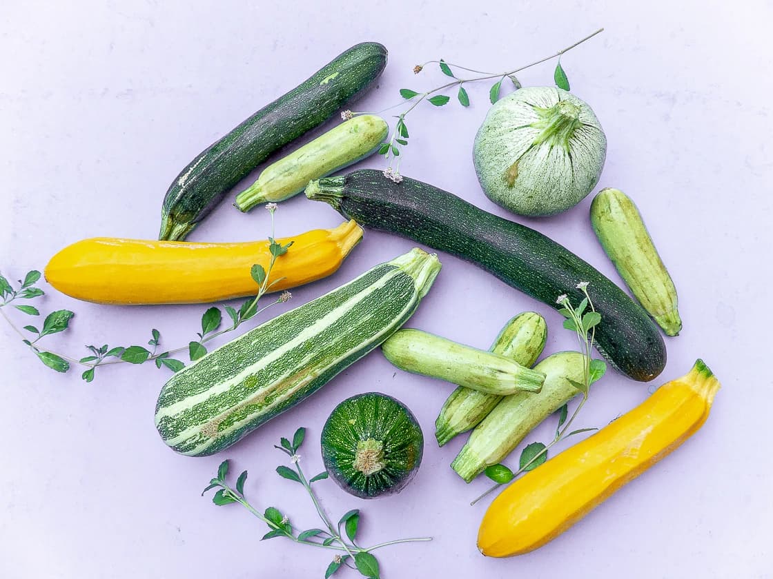 Courgettes variees entieres