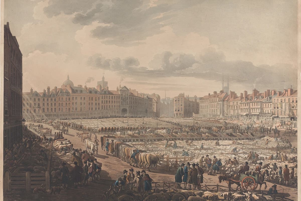 A Bird's Eye View of Smithfield Market, Taken from the Bear & Ragged Staff