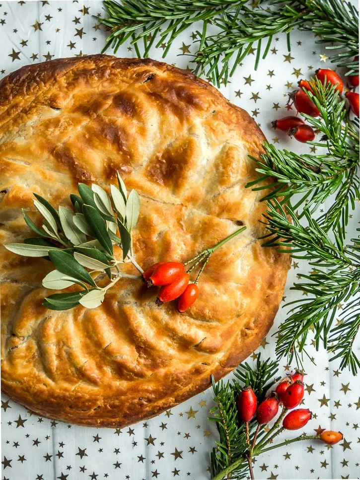 Galette des rois vegan aux poires et chocolat