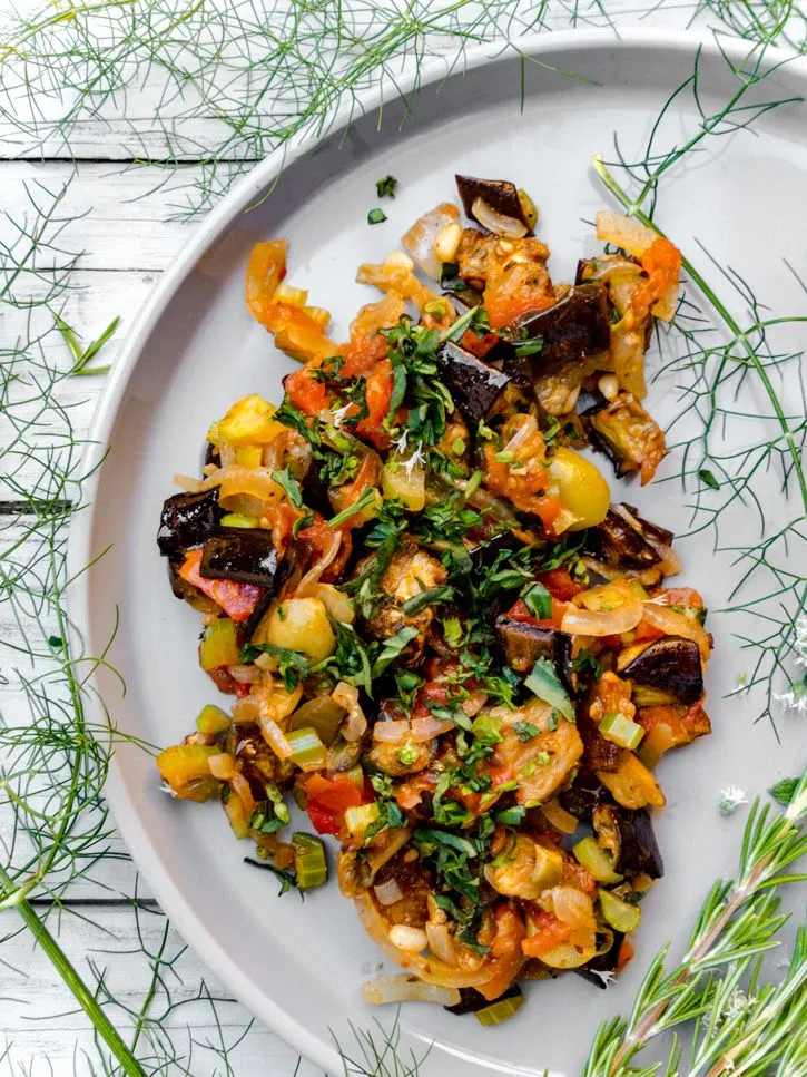 Caponata sicilienne au citron & basilic