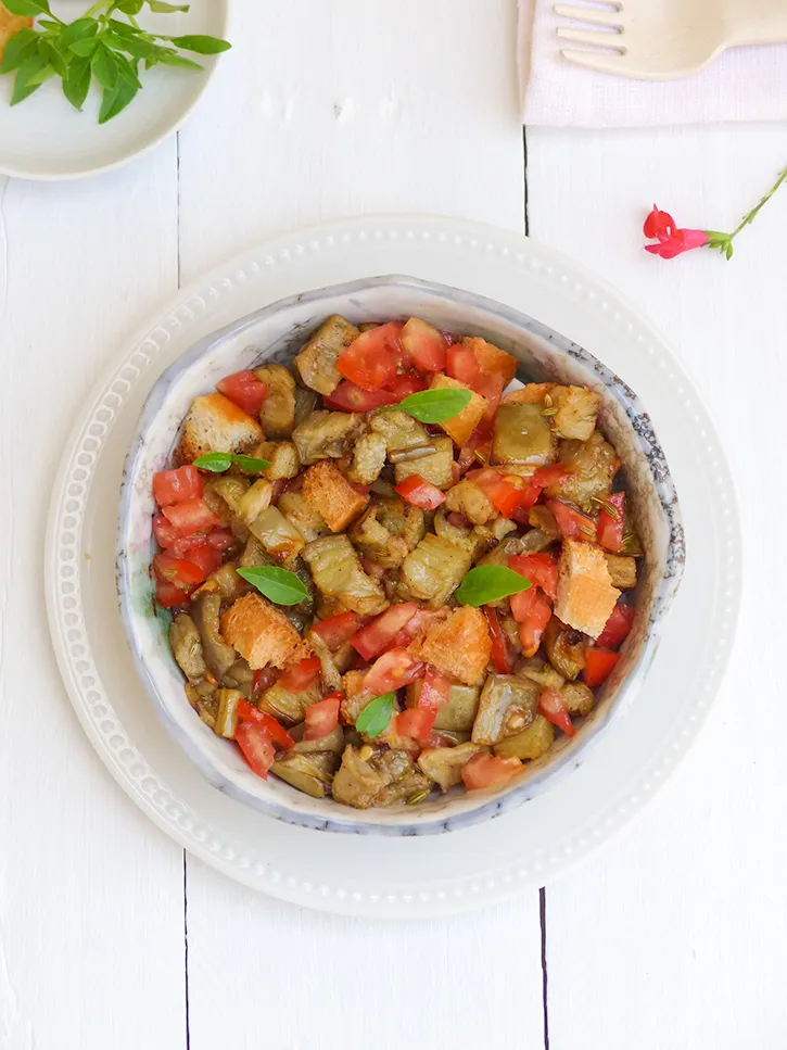 Salade d'aubergines au basilic & graines de fenouil