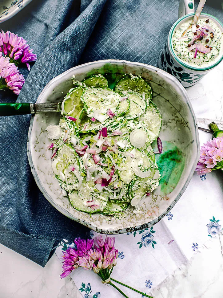 Salade de concombre aneth et citron vert