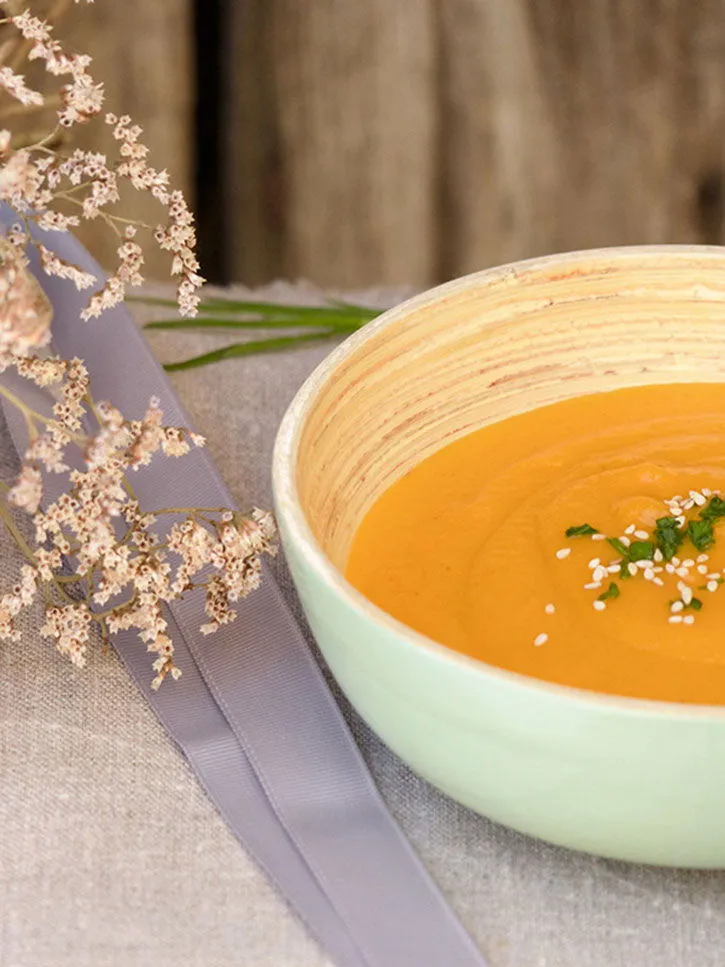 Soupe à la carotte, pamplemousse et curcuma